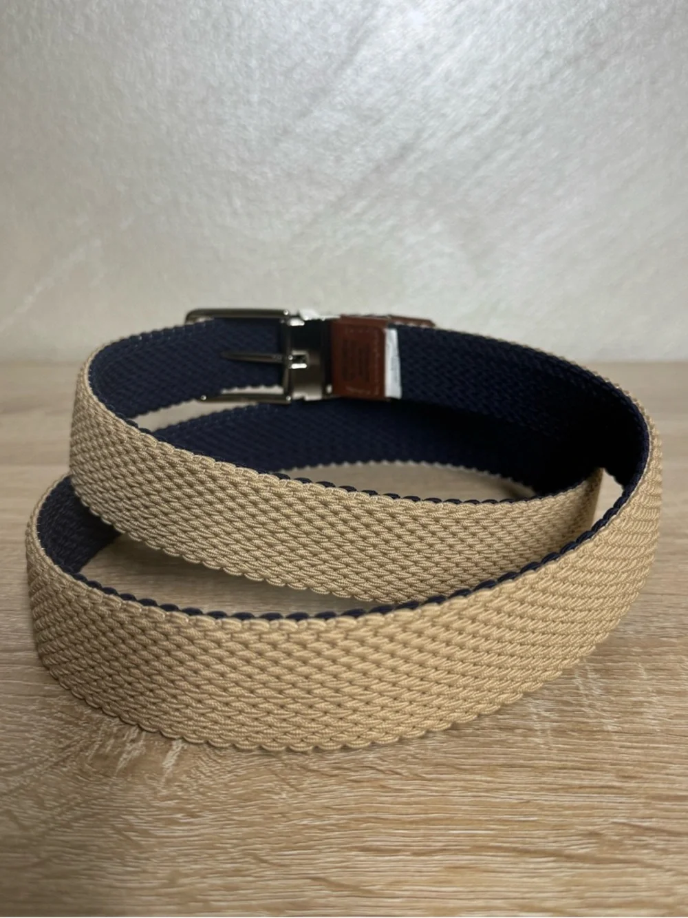 Men's Dockers® 2-in-1 Reversible Khaki/Navy Stretch Braided Web Mens Belt Sz XL